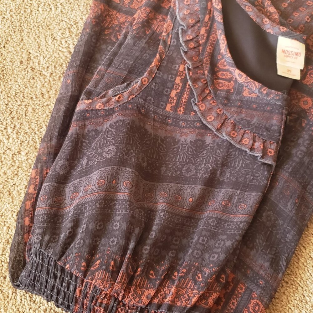 Dark Grey & Terracotta boho dress - Picture 5 of 5